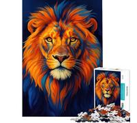 Rompecabezas de 1000 Piezas para Adolescentes con Retrato de león Colorido Divertidas Actividades para Aprender en casa Juego Educativo Familiar para Mayores de 14 años 38x52cm