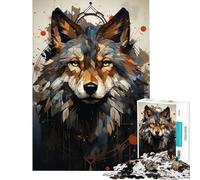 Rompecabezas de 1000 Piezas para Adolescentes con Retrato de Lobo Estilo Boho Ayuda a ejercitar el Cerebro Una Obra de Arte Juegos Divertidos Apto para Mayores de 14 años (50x75cm)