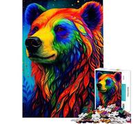 Rompecabezas de 1000 Piezas para Adolescentes con Retrato de Oso Gay Colorido Rompecabezas para Adultos Juegos relajantes Decoración de Pared Desafío Educativo (Tamaño 38x52cm)