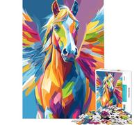 Rompecabezas de 1000 Piezas para Adolescentes con Retrato de Pegaso a Color Ideal para Juegos educativos desafíos Juegos Familiares y para aliviar el estrés Regalos de cumpleaños (tamaño 50x75cm)