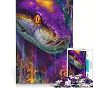 Rompecabezas de 1000 Piezas para Adolescentes con Retrato de Serpiente Colorida y símbolos asiáticos, Juegos educativos, para la diversión Familiar, Regalos para Amigos y Familiares 38x52cm