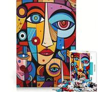 Rompecabezas de 1000 Piezas para Adolescentes con rostros Abstractos a Color Que Dicen Mucho, Juego Educativo, Interesante para Reducir el estrés, cumpleaños 38x26cm