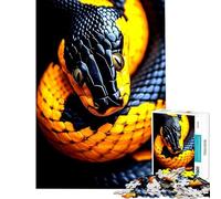Rompecabezas de 1000 Piezas para Adolescentes con Serpiente Negra y Amarilla Juguetes educativos Juegos educativos Corte de precisión Obra de Arte Regalo (tamaño 38x52cm)