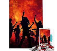 Rompecabezas de 1000 Piezas para Adolescentes con Silueta de Banda de Rock Juego Educativo Juguetes Juegos educativos Regalos de cumpleaños patrón de Montaje (tamaño 38x26cm)