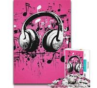 Rompecabezas de 1000 Piezas para Adolescentes con símbolo Musical de Auriculares Difícil de completar, Pero Divertido y Divertido Regalo de cumpleaños, Regalo, decoración de Pared (75x50cm)