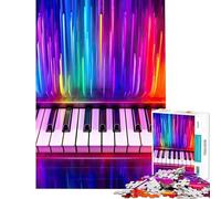 Rompecabezas de 1000 Piezas para Adolescentes con Teclas de Piano de neón eléctrico Juguete Educativo y práctico para divertirse en Familia cumpleaños (tamaño 38x52cm)