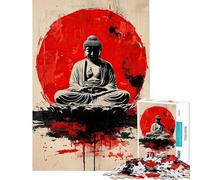 Rompecabezas de 1000 Piezas para Adolescentes con temática de meditación Budista Rompecabezas artístico Juego de ingenio desafío difícil de completar (tamaño 38x26cm)