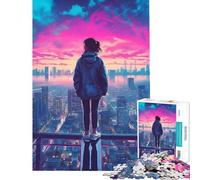 Rompecabezas de 1000 Piezas para Adolescentes con temática de Nostalgia neón Juego Educativo desafío Juguete Juego Familiar Divertido y Original cumpleaños (tamaño 50x75cm)