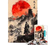 Rompecabezas de 1000 Piezas para Adolescentes con temática del espíritu samurái Bushido Ideal para Adultos Juego práctico para aliviar el estrés cumpleaños (50x75cm)