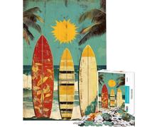 Rompecabezas de 1000 Piezas para Adolescentes con temática Playera y Tablas de Surf Juguetes educativos Juegos de ingenio Regalos educativos para cumpleaños (tamaño 38x26cm)