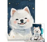 Rompecabezas de 1000 Piezas para Adolescentes con un Adorable diseño de un lobito Blanco bebé Ideal para Relajarse, divertirse en casa cumpleaños o Navidad 50x75cm