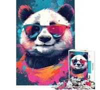 Rompecabezas de 1000 Piezas para Adolescentes con un Genial Oso Panda Pintado Juguete Educativo desafiante para Juegos Obra de Arte difícil y Divertida Regalo Ideal (tamaño 50x75cm)