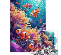 Rompecabezas de 1000 Piezas para Adolescentes con un Hermoso pez Payaso Juego de ingenio con Corte de precisión Ideal para cumpleaños y Navidad (tamaño 50x75cm)