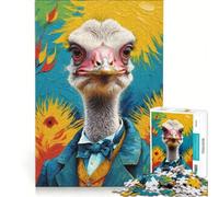 Rompecabezas de 1000 Piezas para Adolescentes con un Lindo Avestruz, Ideal para armar, un desafío para completar, Regalo de cumpleaños o para Viajes 38x52cm