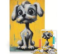 Rompecabezas de 1000 Piezas para Adolescentes con un Lindo Dibujo de un Perro de Dibujos Animados, Juego Imposible, interacción Entre Padres e Hijos, cumpleaños 38x26cm