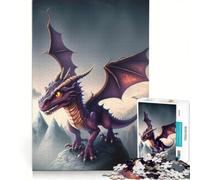Rompecabezas de 1000 Piezas para Adolescentes con un Lindo Dinosaurio de Dibujos Animados, Juegos Divertidos, Entrena tu Cerebro y Tus Manos, Juego de desafío único 50x75cm