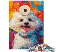 Rompecabezas de 1000 Piezas para Adolescentes con un Vibrante diseño de Perro y un Adorno de Papel higiénico Este Rompecabezas Ayuda a Mejorar la Memoria y ejercita el Cerebro Es un Juego Educativo