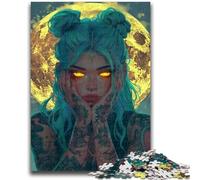 Rompecabezas de 1000 Piezas para Adolescentes, con una Hermosa Chica de Anime y Luna Incluye póster y Hoja de Trivia a Juego para Mayores de 14 años (50x75cm)