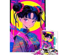 Rompecabezas de 1000 Piezas para Adolescentes con una Hermosa Geisha de Anime Un Reto para completar Que Mejora la Memoria Juguetes DIY para Mayores de 14 años (38x26cm)