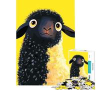 Rompecabezas de 1000 Piezas para Adolescentes con una Linda ilustración de Oveja Negra Desafío de Inteligencia Cerebral Juguetes adictivos Juegos relajantes Decoración de Pared Excelentes Regalos