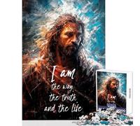 Rompecabezas de 1000 Piezas para Adolescentes con versículos bíblicos de Jesús Divertidos Juegos de ensamblaje de Patrones Juguetes antiestrés Cada Pieza es única (38x26cm)