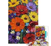 Rompecabezas de 1000 Piezas para Adolescentes con Vibrante Ramo Floral Juguete para Adultos para armar Una Obra de Arte cumpleaños y Navidad (tamaño 38x26cm)