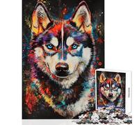 Rompecabezas de 1000 Piezas para Adolescentes con Vibrantes diseños de Lobos Rompecabezas para Adultos Juegos Divertidos y desafiantes Que ayudan a ejercitar el Cerebro (tamaño 50x75cm)