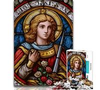 Rompecabezas de 1000 Piezas para Adolescentes con vidrieras de San Agustín para Adultos Ideal como Juego Educativo colección de Artistas Bellas Artes (50x75cm)