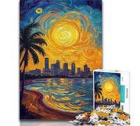 Rompecabezas de 1000 Piezas para Adolescentes con Vista a la Ciudad y al mar para Adultos 1000 Piezas Juego desafiante y Familiar interacción Entre Padres e Hijos 75x50cm