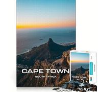 Rompecabezas de 1000 Piezas para Adolescentes con Vista al Atardecer en Ciudad del Cabo,Juego de Bordes limpios,Juguete de Desarrollo cognitivo,Juego de Entretenimiento,Regalo de decoración navideña