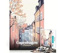 Rompecabezas de 1000 Piezas para Adolescentes con Vista de la Calle de Copenhague Arte de Corte preciso Juguete Inteligente para el Cerebro Tiempo de Juego Relajante Actividad de cumpleaños (38x52cm)