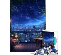Rompecabezas de 1000 Piezas para Adolescentes con Vista Nocturna Desde un balcón Juguetes educativos para Aprender Juegos relajantes Actividades Familiares y Regalos para Mujeres y Hombres (38x52cm)