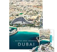 Rompecabezas de 1000 Piezas para Adolescentes con Vista panorámica de Dubái Rompecabezas para Adolescentes Que Mejora la Memoria Lista de Deseos con Papá Noel Juego Educativo Familiar 50x75cm