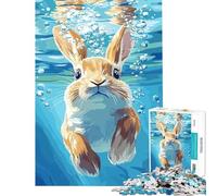Rompecabezas de 1000 piezas para adolescentes Conejo bajo el agua con burbujas Ilustración Juego práctico y divertido Juguetes para cultivar la paciencia Regalos artísticos y educativos Tamaño 38x52cm