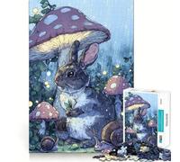 Rompecabezas de 1000 Piezas para Adolescentes Conejo bajo una Seta bajo la Lluvia Arte de Corte preciso Regalo para el Desarrollo cognitivo Tiempo de Juego Tranquilo Regalo de decoración navideña