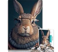 Rompecabezas de 1000 Piezas para Adolescentes, Conejo con Ropa, 1000 Piezas para Adultos, antiestrés, desafío difícil, Regalo de Amigo Secreto (tamaño 75x50cm)