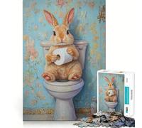 Rompecabezas de 1000 Piezas para Adolescentes Conejo en el Trono,Arte de Bordes precisos,Entrenamiento Mental,Juego Divertido y Tranquilo,Regalo de cumpleaños (50x75cm)