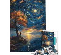 Rompecabezas de 1000 Piezas para Adolescentes Contemplación bajo un Cielo Estrellado Rompecabezas para Adultos Juego de ingenio Difícil Regalos para Amigos y Familiares (tamaño 38x52cm)