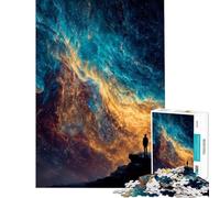 Rompecabezas de 1000 piezas para adolescentes Contemplación Cósmica ︰ Silueta bajo una nebulosa Rompecabezas para adultos Juguete decorativo para pared Arte de pared Juego desafiante Regalos (38x52cm)