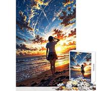 Rompecabezas de 1000 Piezas para Adolescentes contemplando una Puesta de Sol ardiente Juegos educativos para la diversión Familiar Juguete Decorativo para la Pared cumpleaños