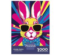 Rompecabezas De 1000 Piezas para Adolescentes Cool Bunny Pop Art Rompecabezas para Adolescentes Juguetes DIY Análisis Y Lógica para Cumpleaños, Navidad 52x38cm/1000pcs
