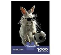 Rompecabezas De 1000 Piezas para Adolescentes Cool Bunny with Soccer Ball Rompecabezas para Adultos Juegos Familiares Corte De Precisión Regalos Y Cumpleaños Únicos 70x50cm/1000pcs