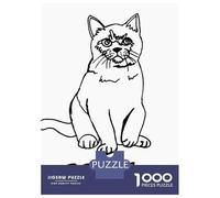 Rompecabezas De 1000 Piezas para Adolescentes Cool Cat in Minimalist Art Rompecabezas para Adultos Juegos De Relajación Desafío Difícil Desafío Educativo 70x50cm/1000pcs