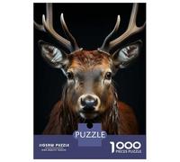 Rompecabezas De 1000 Piezas para Adolescentes Cool Deer Animal Portrait Rompecabezas para Adultos Juegos Relajantes Arte De Pared Diversión En Casa Actividades, 38x26cm/1000pcs