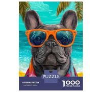 Rompecabezas De 1000 Piezas para Adolescentes Cool Dog on The Beach Rompecabezas para Adultos Juegos De Relajación Desafío Difícil Desafío Educativo 38x26cm/1000pcs