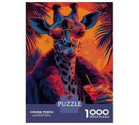Rompecabezas De 1000 Piezas para Adolescentes Cool Giraffe in Sunglasses Rompecabezas para Adolescentes Juguetes DIY Análisis Y Lógica para Cumpleaños, Navidad 38x26cm/1000pcs