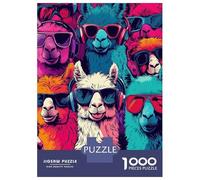 Rompecabezas De 1000 Piezas para Adolescentes Cool Llamas in Sunglasses Rompecabezas para Adolescentes Juguetes Antiestrés Difícil Gran Regalo para Jugar 70x50cm/1000pcs