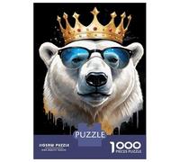 Rompecabezas De 1000 Piezas para Adolescentes Cool Polar Bear King Rompecabezas para Adultos Juego De Ingenio Juego De Corte De Precisión Regalos Desafiantes 52x38cm/1000pcs
