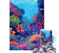 Rompecabezas de 1000 Piezas para Adolescentes Corales submarinos Divertidas Actividades en casa Decoración Juego de ingenio Apto para Mayores de 14 años 50x75cm