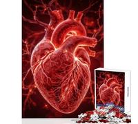 Rompecabezas de 1000 Piezas para Adolescentes corazón anatómico con Venas y arterias Juguetes antiestrés Ideas de Regalo Juego práctico Cada Pieza es única - Tamaño 50x75cm